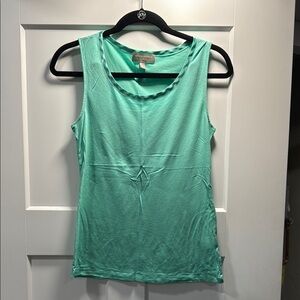 Banana Republic Green Tie Front Fitted Tank Top